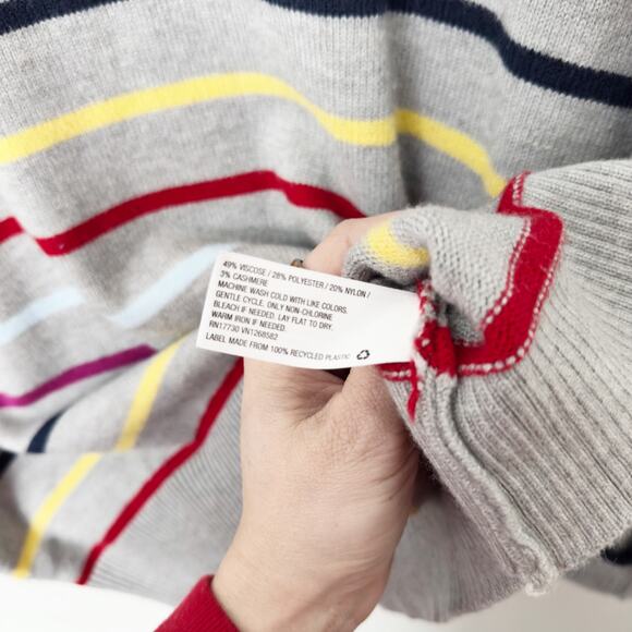 [La Ligne x Target] Gray Rainbow Striped Long Sleeve Crew Neck Sweater Size 2X - Picture 12 of 12